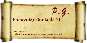 Parovsky Gertrúd névjegykártya